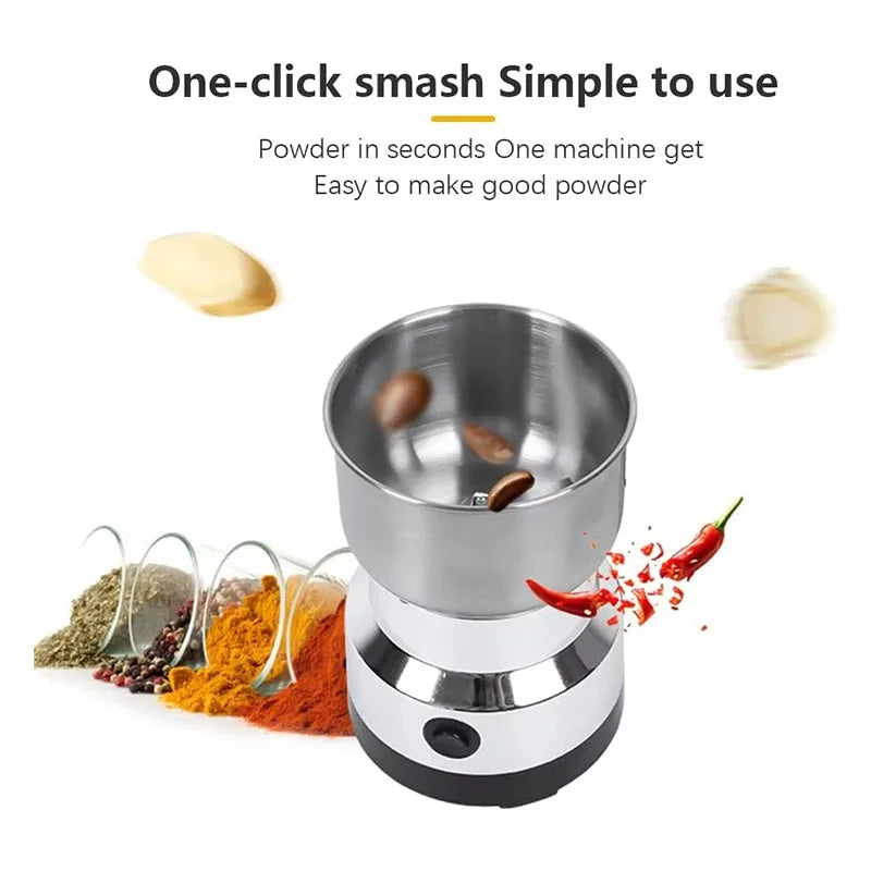 Molino de Granos Multifuncional de 4 Cuchillas para Cocina, Molinillo Eléctrico de Café para el Hogar, Licuadora de Nueces y Especias