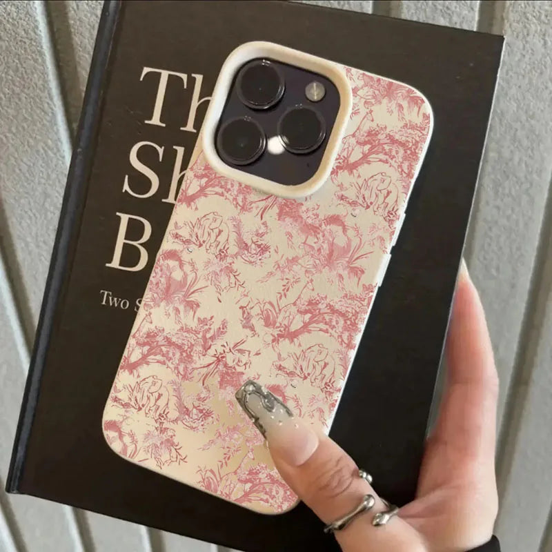 Funda de Silicona con Diseño Floral de Lichí Rosa para iPhone 17, 17 Air, 16, 15, 14, 13, 12, 11 Pro Max, Funda para iPhone 16, 15, 14 Plus