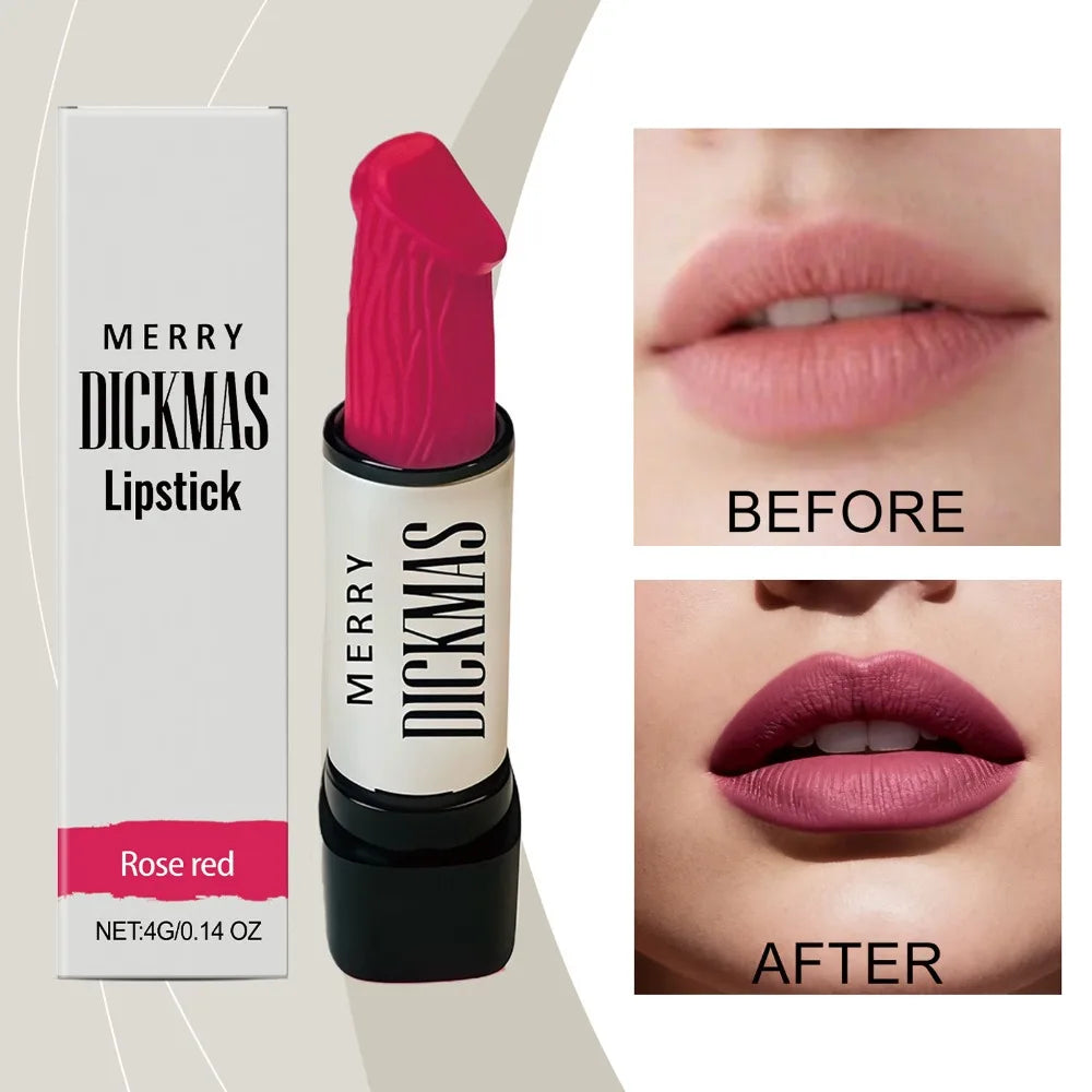 Lápiz Labial Secret Party Christmas, Lápiz Labial Mate de Larga Duración, Brillante, Sedoso, Suave como el Terciopelo, de Alta Pigmentación, Maquillaje Cosmético para Mujer