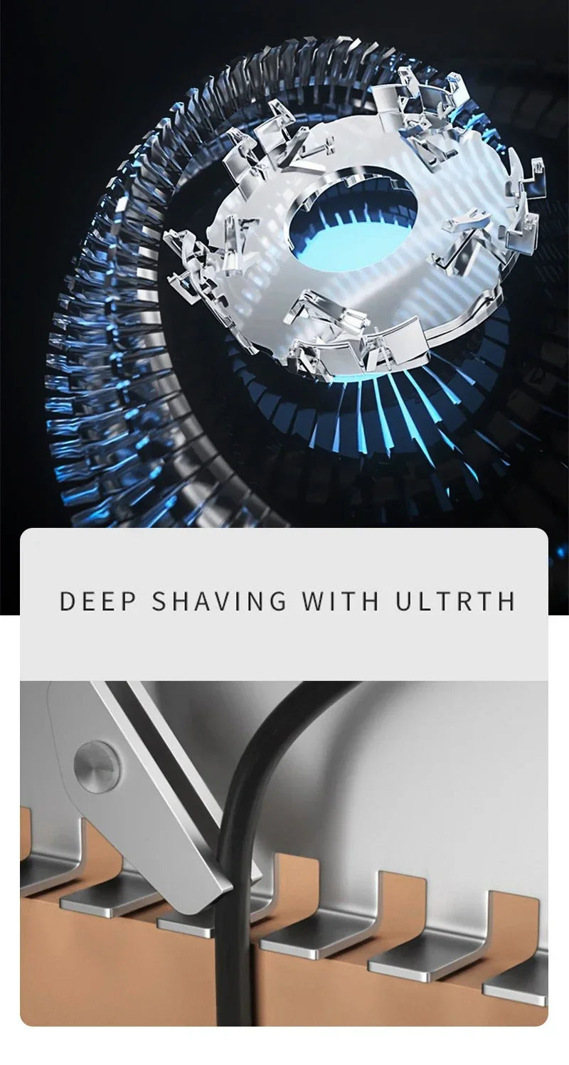 Afeitadoras eléctricas para hombres, maquinilla de afeitar eléctrica resistente al agua, uso en seco y húmedo, máquina de afeitar rotativa con batería recargable