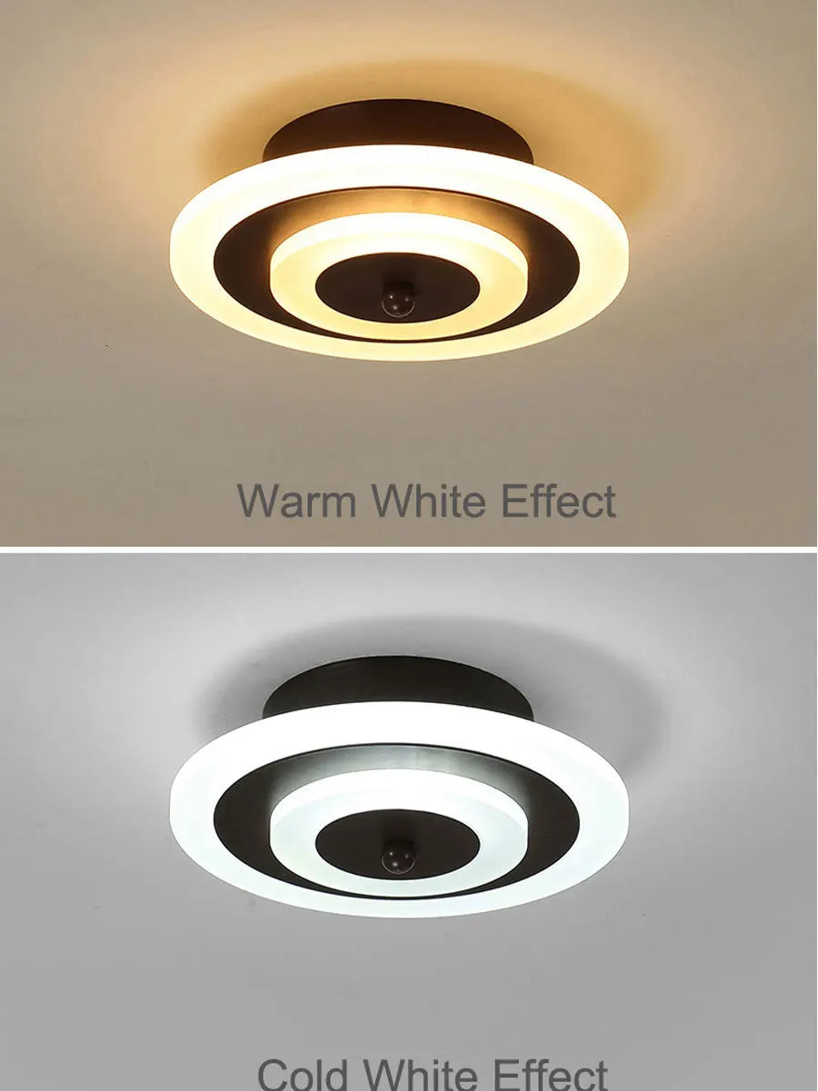 Luz de techo LED moderna para lámparas de pasillo, baño, sala de estar, balcón, iluminación cuadrada redonda, accesorios decorativos para el hogar, envío directo