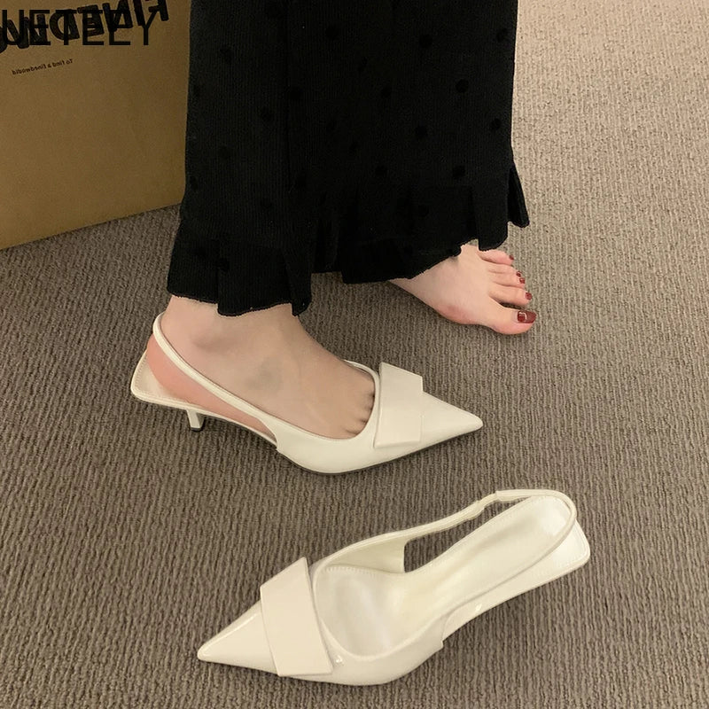 Sandalias de tacón alto para mujer, estilo de moda con punta en pico, diseño para banquetes y fiestas, verano 2026
