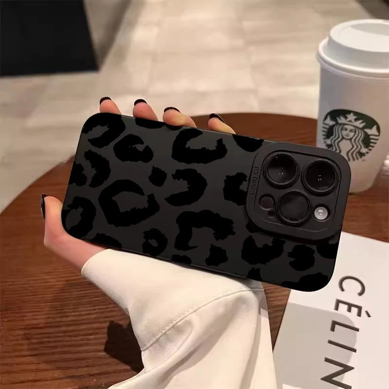 Funda protectora de teléfono con diseño de leopardo para iPhone 16, fundas para iPhone 17 Air 15 14 13 12 11 Pro Max 16E XS XR X 7 8 Plus