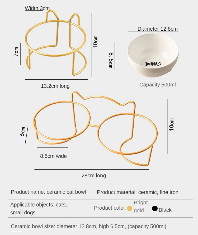 1-3 uds protección Cervical creativa suministros para mascotas tazón doble de cerámica para gatos tazón de cerámica para gatos tazón de comida tazón de comida para perros agua potable tazón de comida