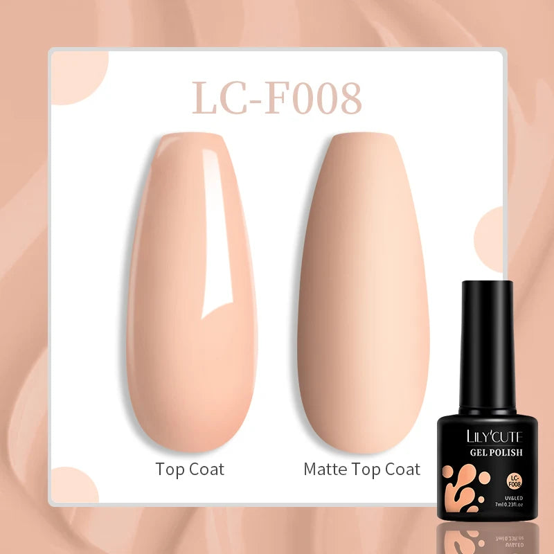 LILYCUTE-esmalte en Gel para uñas, barniz semipermanente para manicura, con LED UV, 129 colores, 7ML