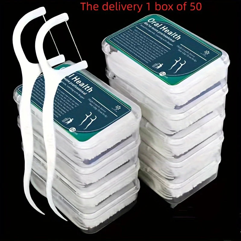 50 Uds. De hilo Dental, hilo Dental de limpieza profunda para el cuidado bucal adecuado, selecciones de hilo Dental desechables portátiles para viajes, vida diaria
