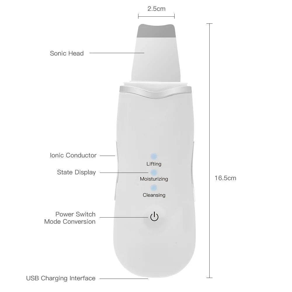 Limpiador Facial de piel con vibración profunda, pala, espátula no ultrasónica, exfoliante Facial, eliminador de espinillas, Ma ssager Facial