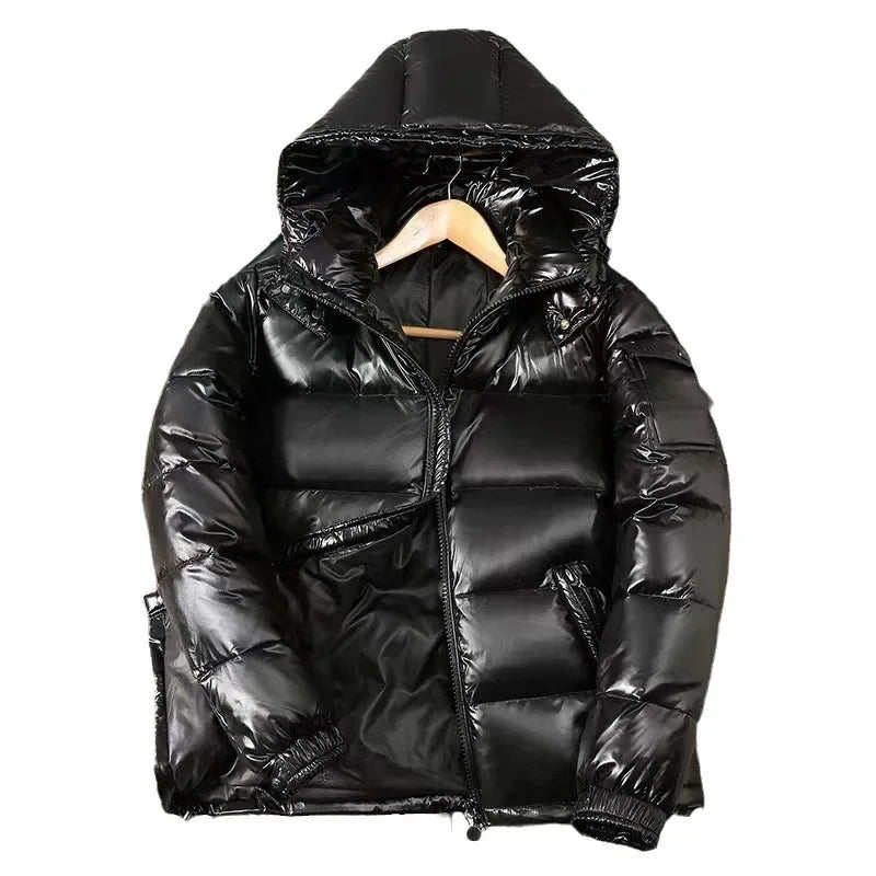 Chaqueta de plumón corta impermeable a la moda para hombre, Parka ligera de plumón de pato para esquí en nieve, Parka brillante de alta calidad, chaqueta de invierno para hombre