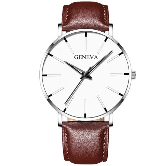 Reloj de pulsera de cuarzo para hombre minimalista ultrafina