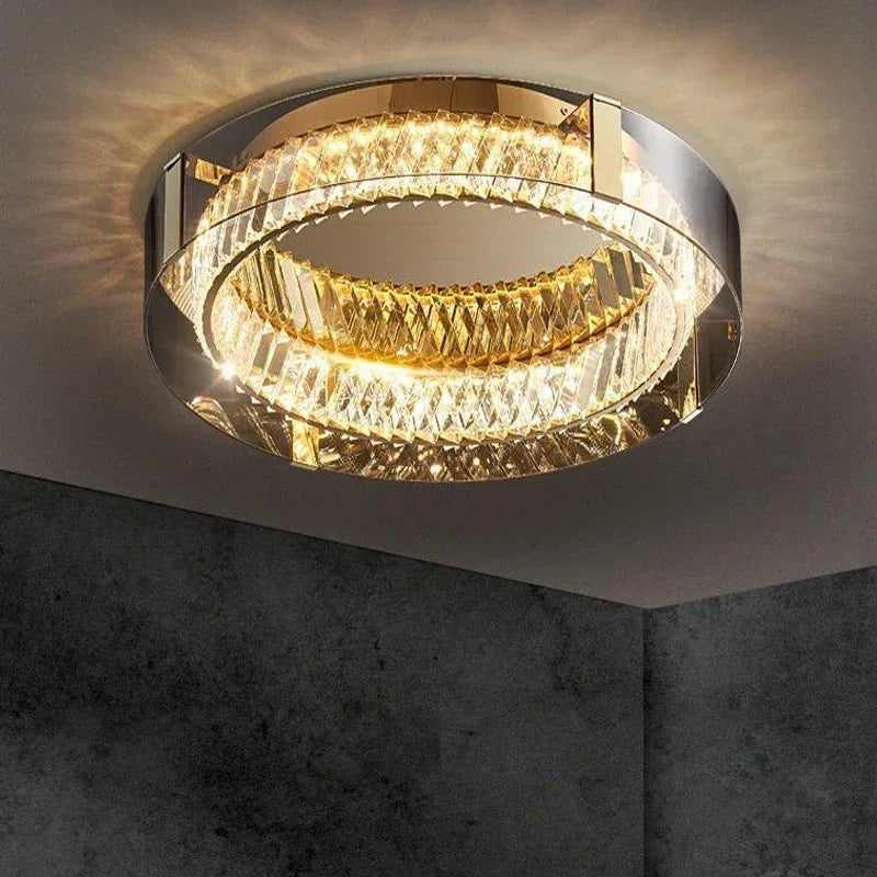 Luces de techo de cristal, luces LED, candelabro de techo moderno, lámparas regulables de lujo, decoración de habitación, Plafonnier, decoración del hogar para dormitorio