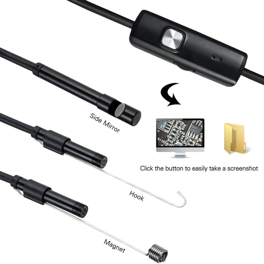 Cámara endoscópica TYPE-C de 7,0 MM, impermeable IP67, 6 LED, ajustable, USB, Android, boroscopio de inspección Flexible para teléfono y PC