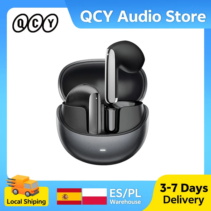QCY HT10 AilyBuds Pro + auriculares inalámbricos Bluetooth Hi Res LDAC Audio adaptable ANC cancelación activa de ruido auriculares 28H
