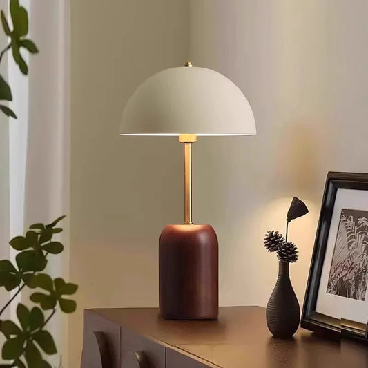 Lámpara de mesa de madera maciza Vintage Medieval francesa Led E14 atmósfera diseño luces de escritorio dormitorio estudio cabecera sala de estar estudio