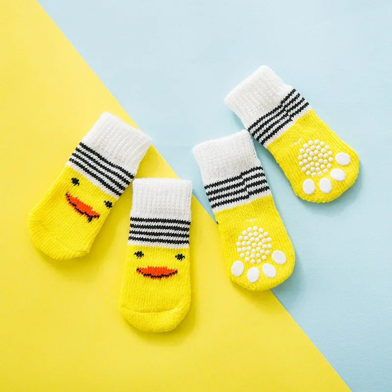 4Pcs/Set Pet Socks Anti Slip Dog Foot Cover Set Teddy Dog Shoes Set 4 Dogs Socks Puppy Socks Dogs Shoes for Small Dogs