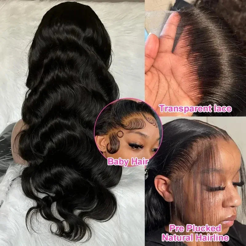 Peluca de Cabello Humano Virgen Brasileño con Ondas Naturales, Cierre Frontal de Encaje HD, Peluca 360, 13x4, 13x6, 5x5, 180% 200% de Densidad, 16-40 Pulgadas, Nudos Pre-Decolorados