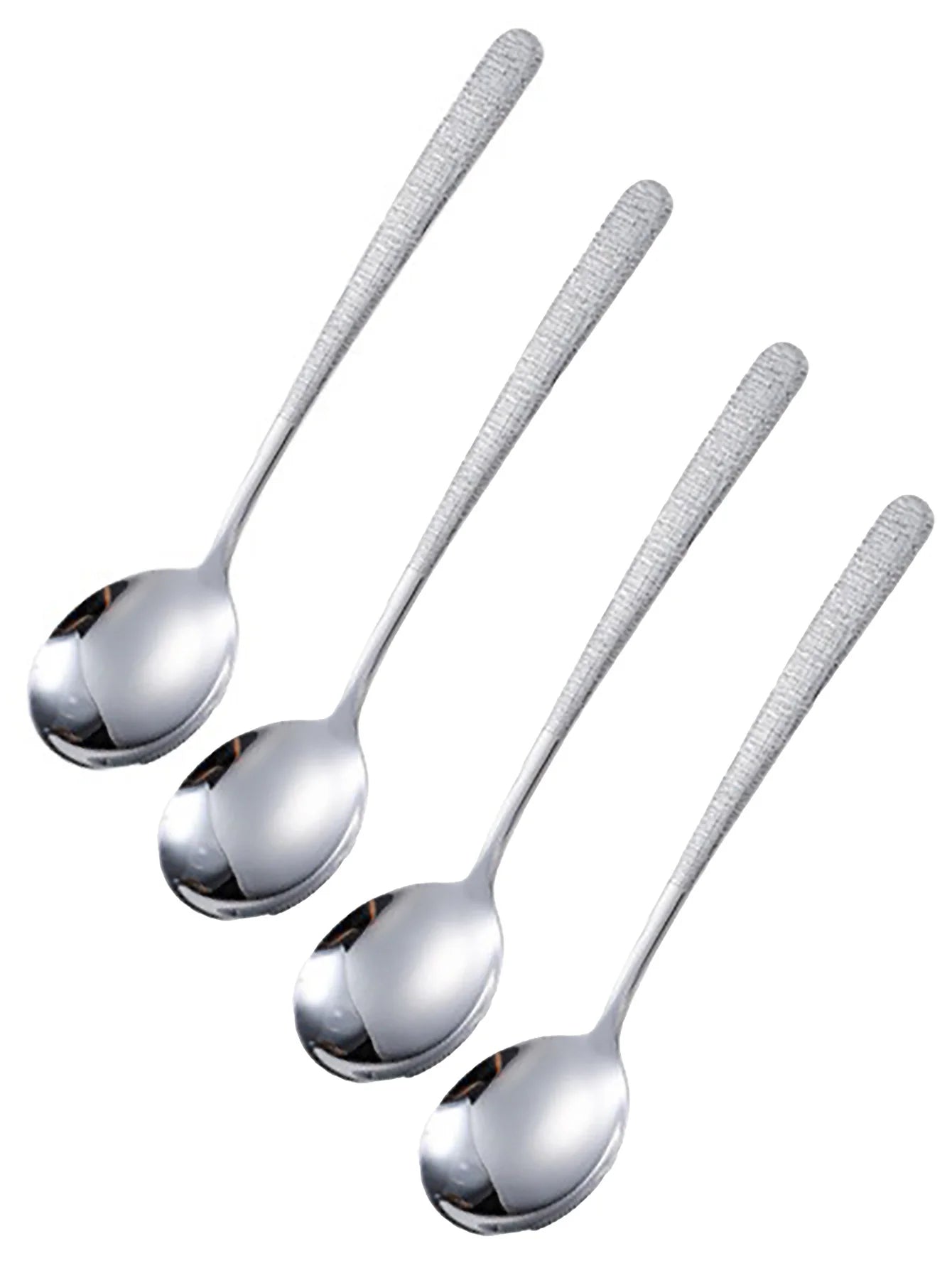 Cucharas de Sopa de Acero Inoxidable de Primera Calidad, Cucharas Retro de Lujo con Mango Largo, Pulido Espejo para una Experiencia Gastronómica Elegante