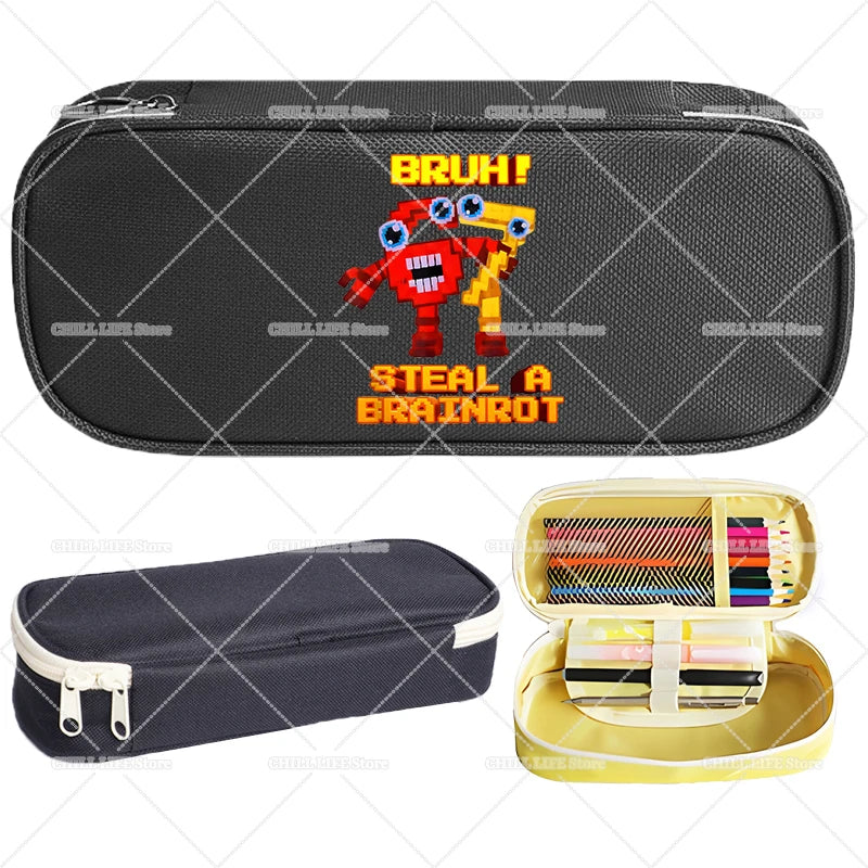 Estuches para lápices Ruba A Brainrot, dibujos animados 67 Six Seven, bolsas para bolígrafos de gran capacidad, bolsa para lápices para niños y niñas, suministros de papelería escolar, regalo