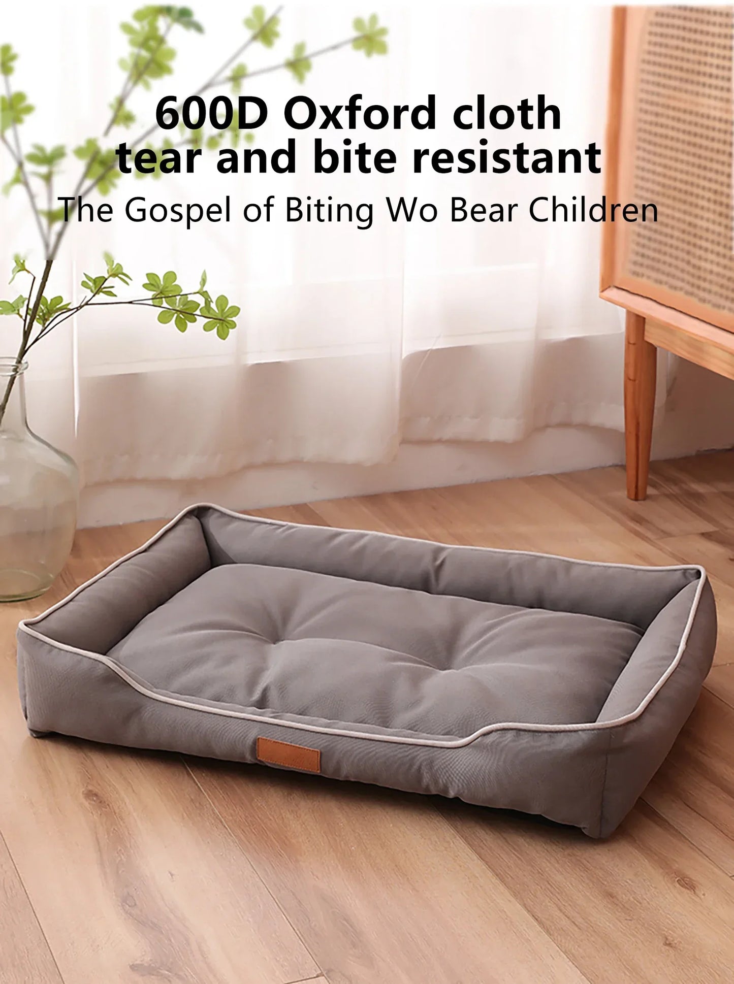 Cama para perros, camas para perros de compañía, relleno de algodón PP grueso para las cuatro estaciones, resistente a mordeduras, impermeable, estera Oxford 600D, accesorios para perros