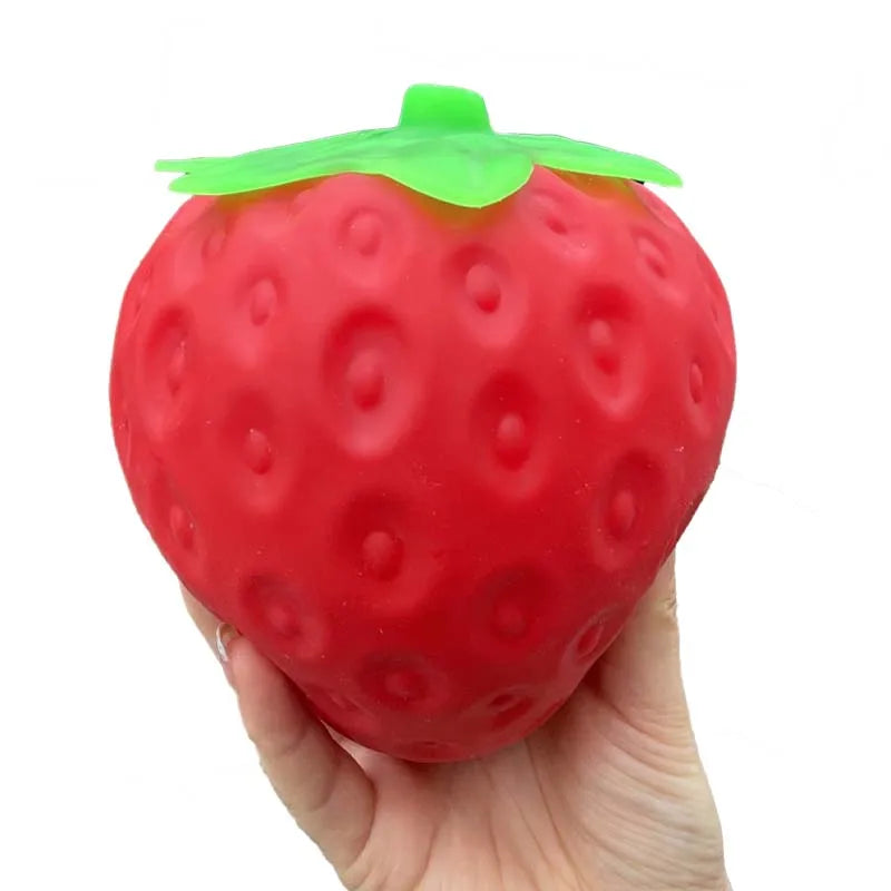 Juguete Blandito Gigante de Fresa, Tamaño Extra Grande, Juguetes Sensoriales de Fresa de Levantamiento Lento, Bola Moldeable para Aliviar el Estrés, Regalos para Adultos y Amigos