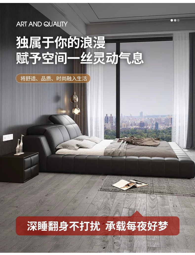 Tatami italiano de cuero Artificial de 180x200cm, cabecero alto, muebles de cama doble de lujo, juegos de cama con marco queen, muebles completos