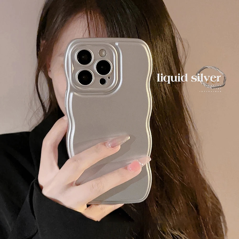 Nueva funda de teléfono ondulada para hombres y mujeres para iPhone 12 13 14 15 16 Pro Max a prueba de golpes disipar el calor fundas blandas de silicona carcasa protectora