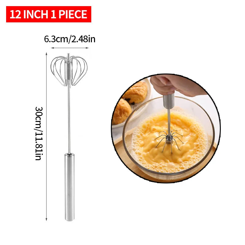 Batidor de huevos semiautomático, mezclador de huevos de crema giratorio, batidor de huevos Manual para el hogar, herramienta para hornear, herramientas de cocina