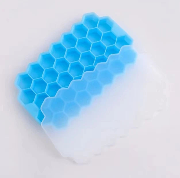 Molde para cubitos de hielo de 37 cavidades, molde para cubitos de hielo de silicona reutilizable, máquina para hacer helados sin BPA con tapas, molde para paletas DIY, bandejas para cubitos de hielo