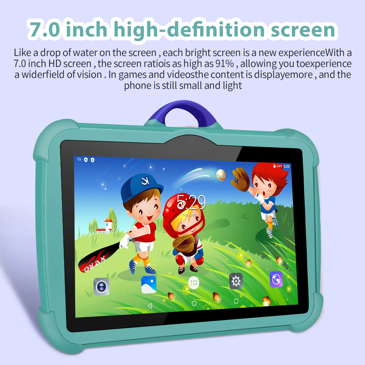 Tableta PC para niños de 7 pulgadas con Android 13 Quad Core 4GB RAM 64GB ROM aprendizaje educativo favorito de los niños diseño Simple barato