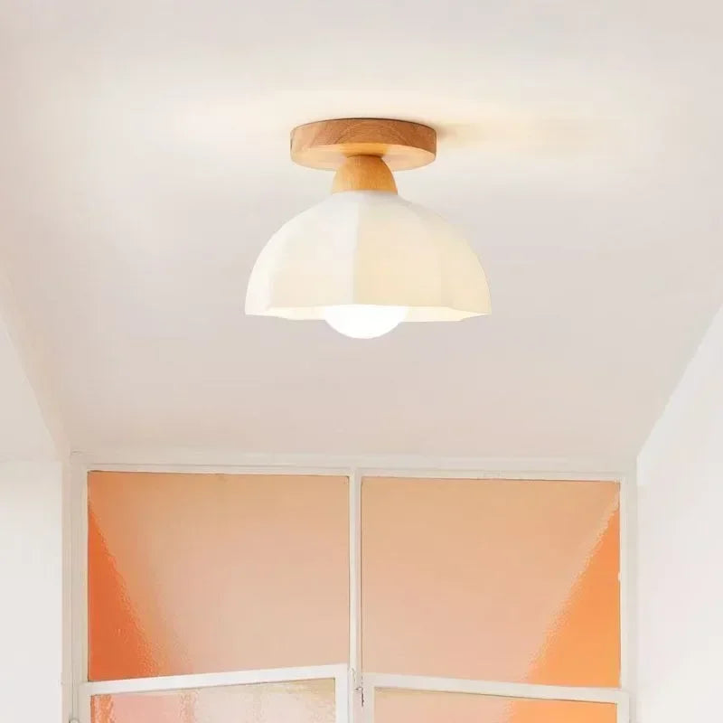 Lámpara de techo de troncos nórdica, porche, guardarropa, ventanal, salón, balcón, lámpara de madera japonesa, lámpara de entrada para pasillo