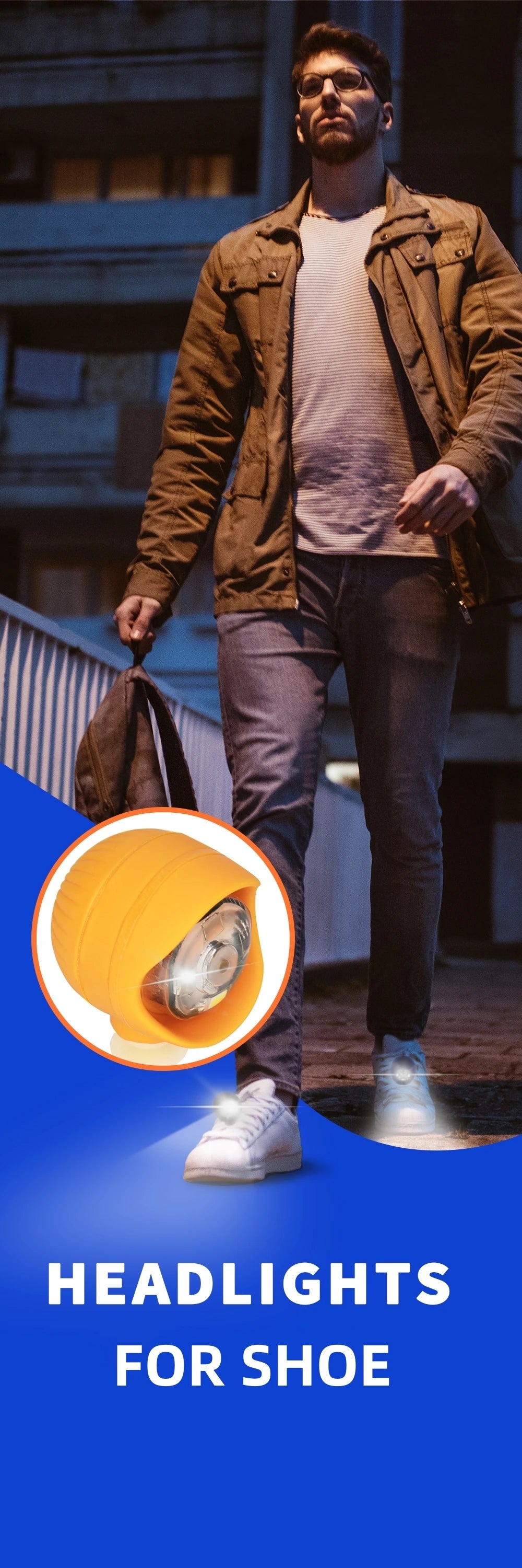8 luces LED de PVC para zapatos, accesorios ideales para caminar de noche, acampar y pasear perros, luces para zapatos, 3 modos de iluminación