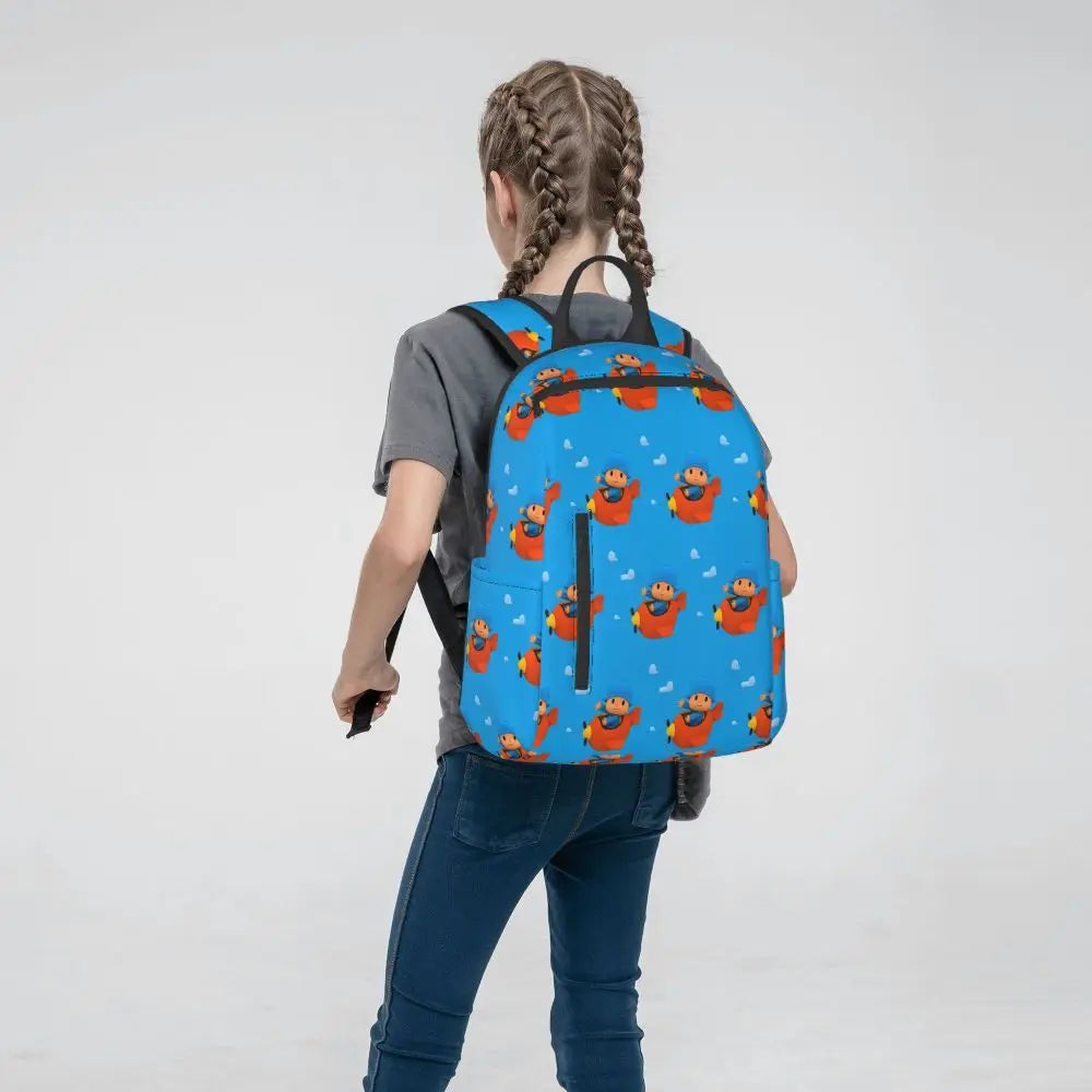 Mochila azul de dibujos animados de Pocoyo para niños, mochila de gran capacidad para niños, mochila escolar, bolsos de hombro para hombres y mujeres