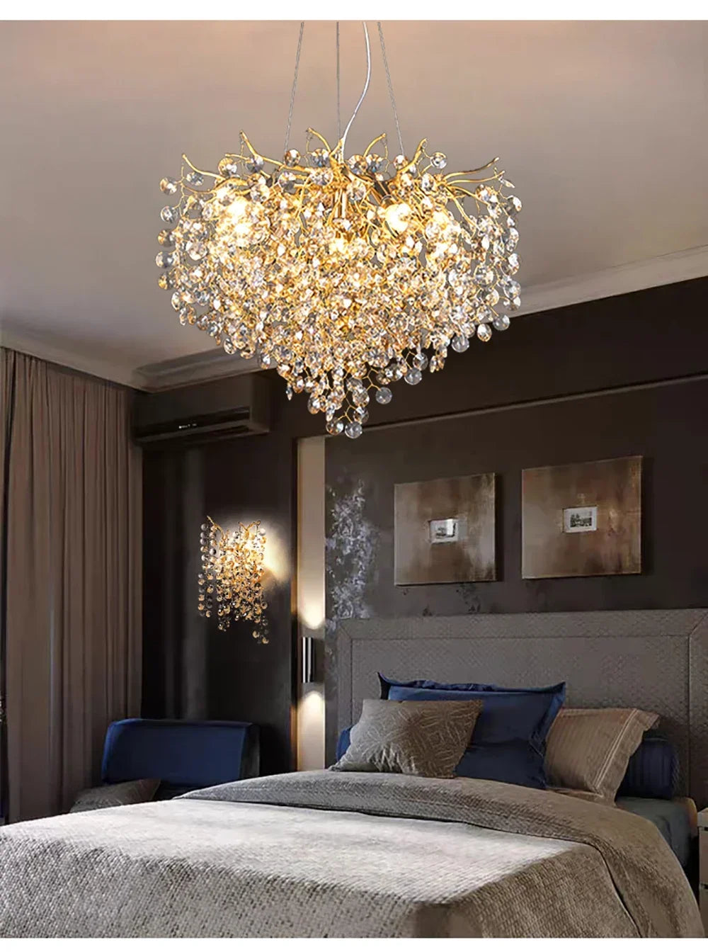 Candelabro de techo moderno para sala de estar, lámpara colgante de cristal de lujo para decoración Interior de Hotel y cocina, accesorio de iluminación