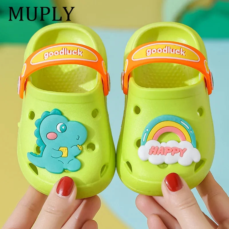 Summer Children Garden Clogs Shoes Boys&Girls Beach Sandal Kids Lightweight Breathable Cute Cartoon Slip Baby Slippers