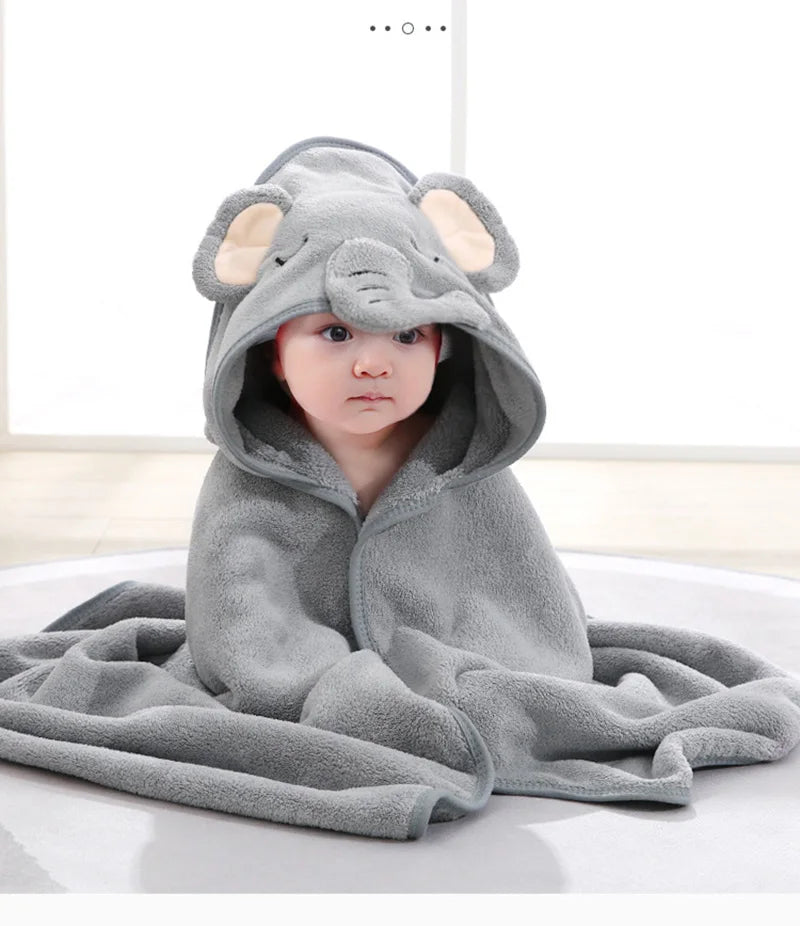 Toallas de Baño para Bebés con Diseño de Animales de Dibujos Animados, Toalla con Capucha Suave para Recién Nacidos, Bata de Baño para Niños Pequeños, Envoltura Cálida para Dormir para Niños y Niñas