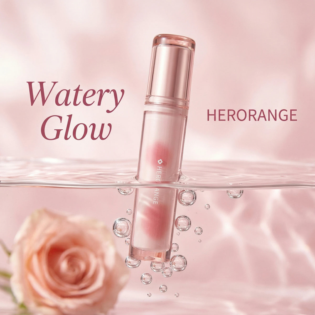 Brillo Labial Herorange Iced Tea, Hidratante, No Reseca, Aumenta el Volumen de los Labios, Estilo Coreano para Maquillaje Diario Natural