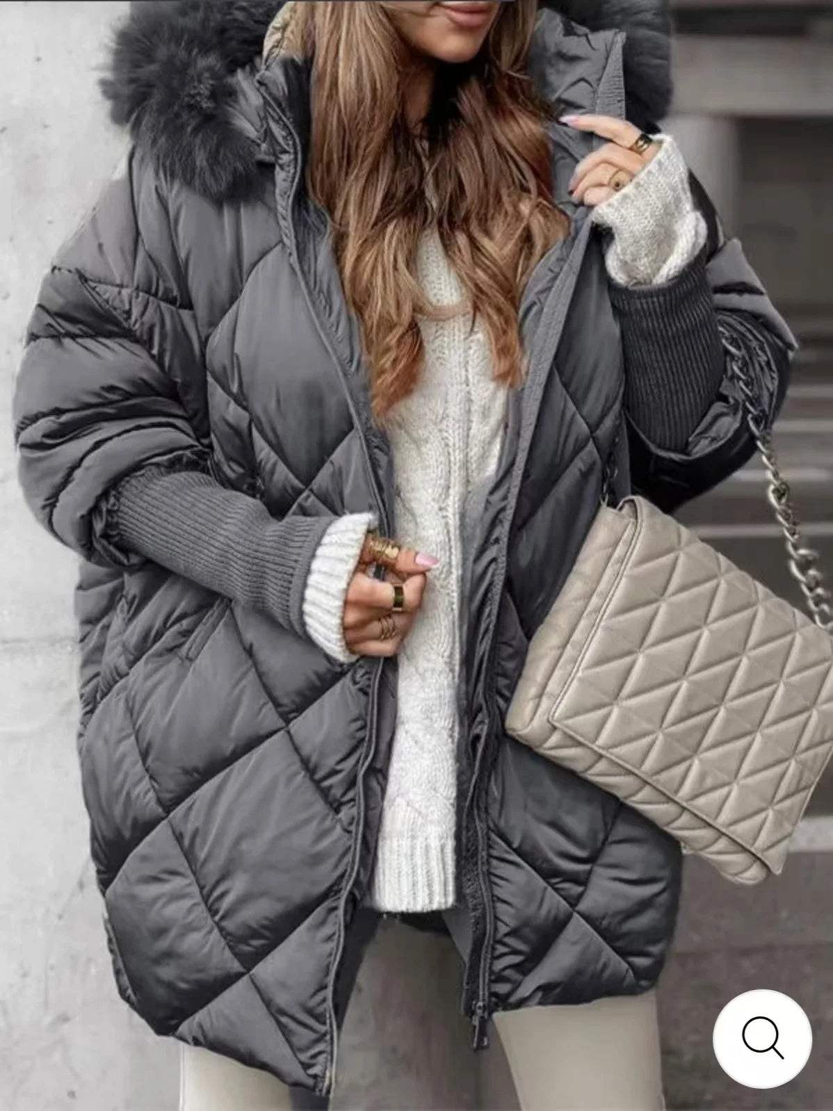 Ropa de Invierno de algodón cálido temperamento con capucha cárdigan con cremallera Color sólido Abrigos Invierno Mujer 2025 Casacos Inverno Feminino