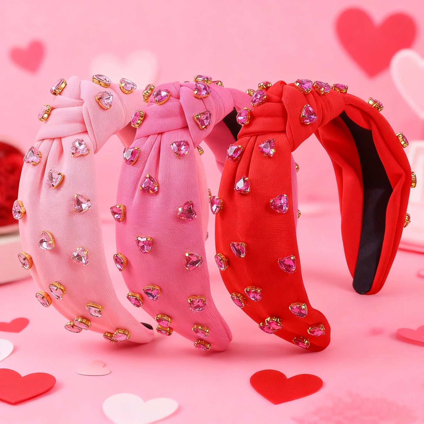 1/3 Uds. Diademas de moda para el Día de San Valentín, diadema de corazón de amor de cristal, diademas, accesorios para el cabello fiesta para niñas y mujeres