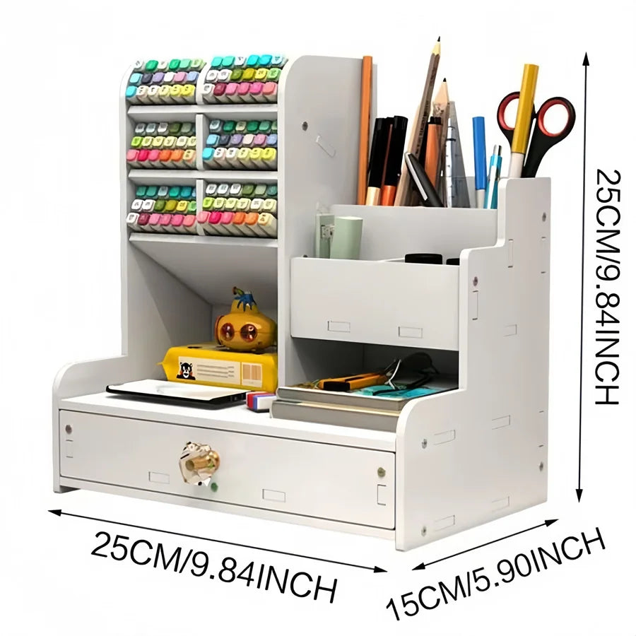 Soporte para bolígrafos de gran capacidad, ahorro de espacio, almacenamiento de suministros de oficina, caja de papelería, suministros escolares para estudiantes, almacenamiento para uso en dormitorio