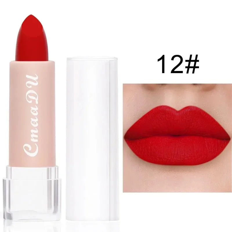 Lápiz Labial de 15 Colores, Impermeable, de Larga Duración, Mate, Terciopelo, Sexy, Rojo, Brillo Labial Nude, Brillo Labial Brillante, Tinte Labial Rojo Intenso, Maquillaje