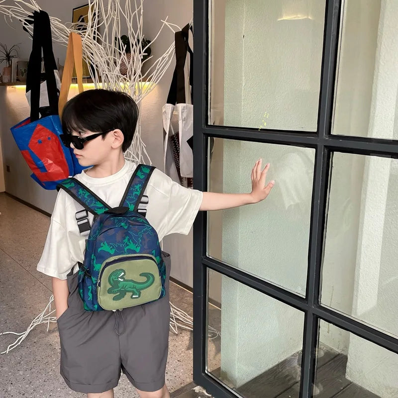 Mochila personalizada para niños y niñas, nueva mochila moderna con diseño de dinosaurio de dibujos animados para guardería