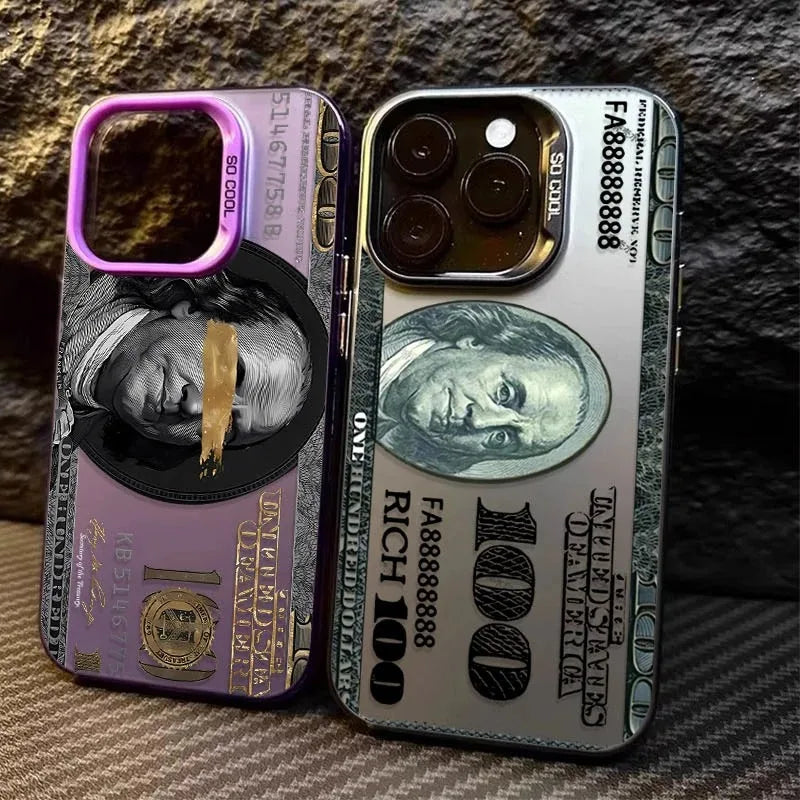 Funda de teléfono de PC con diseño Popular de dólar para iPhone 15 16 14 Plus 16E 13 12 Pro Max, cubierta dura mate a prueba de golpes para teléfono USD