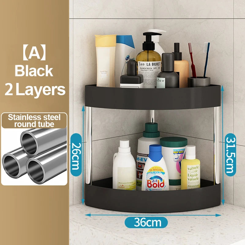 Estante organizador para el hogar de acero inoxidable de 2/3/4/5 capas, estante esquinero para baño con ruedas, estante de almacenamiento para artículos de tocador para dormitorio〔YY32〕
