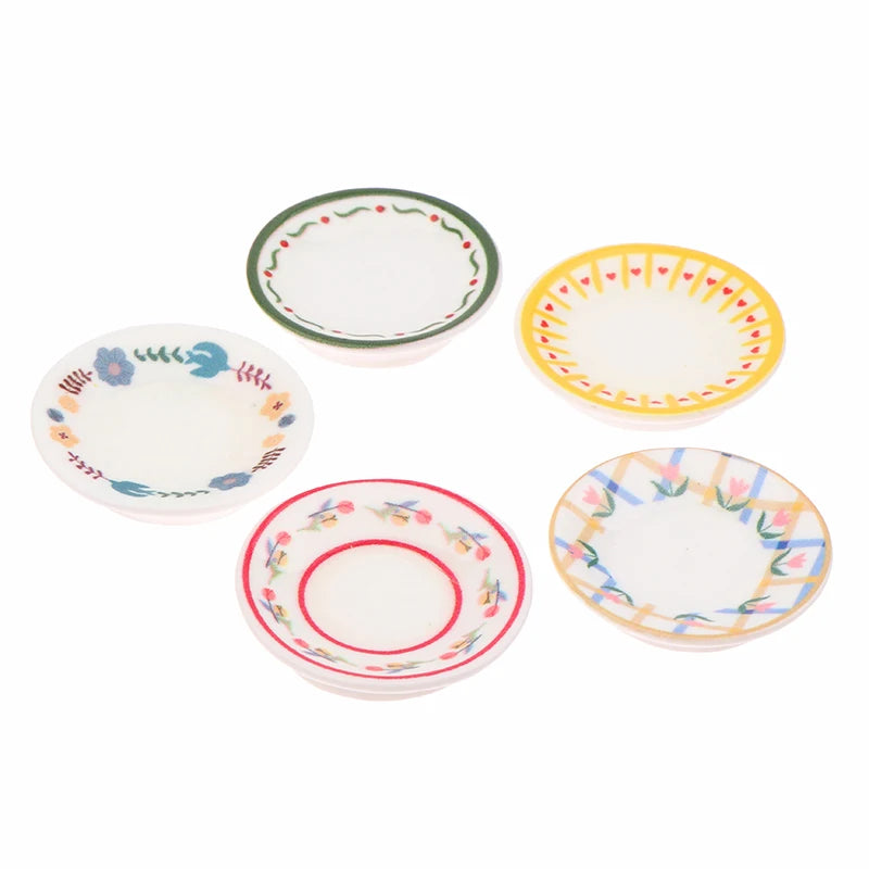 5 Piezas de Mini Platos para Casa de Muñecas 1/12, Modelo de Simulación de Cocina, Decoración para Casa de Muñecas, Accesorios para Casa de Muñecas, Juguetes de Imitación