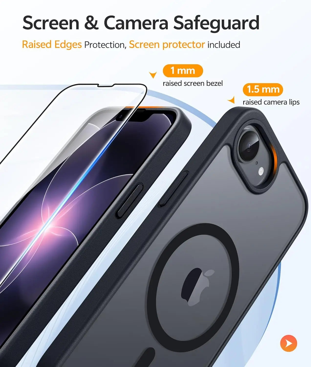 Funda para iPhone 17e/16e con Magnético, Translúcida y Mate, con [Protector de Pantalla], Antigolpes y Protectora