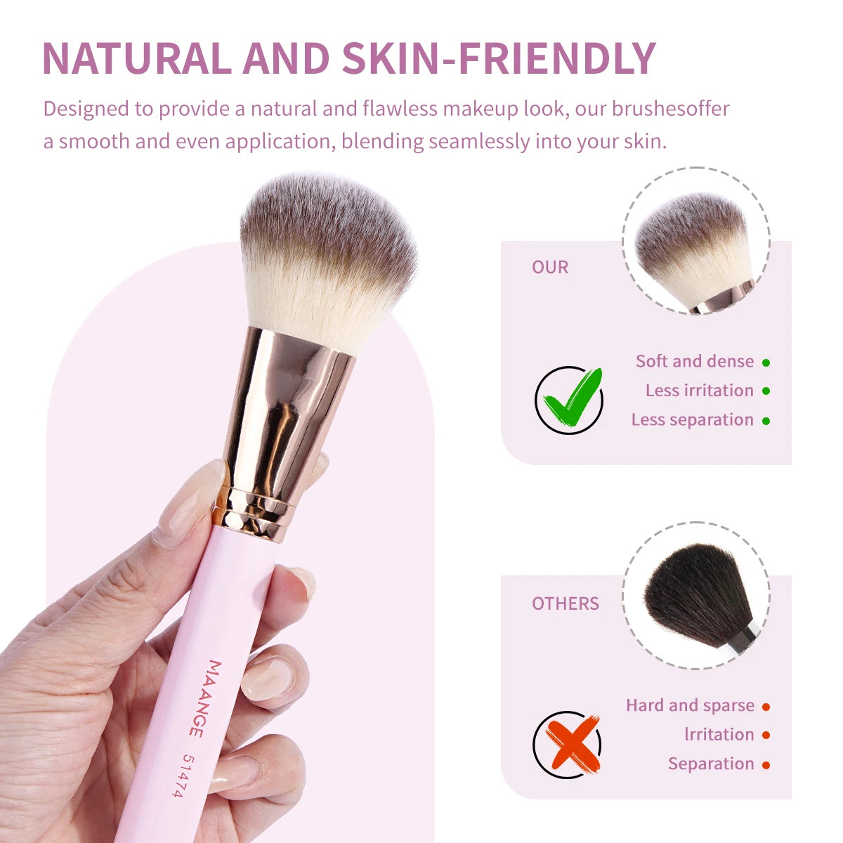 MAANGE 7 Uds juego de brochas de maquillaje base corrector sombra de ojos brocha de maquillaje para crema líquida herramienta de belleza de maquillaje cosmético denso suave