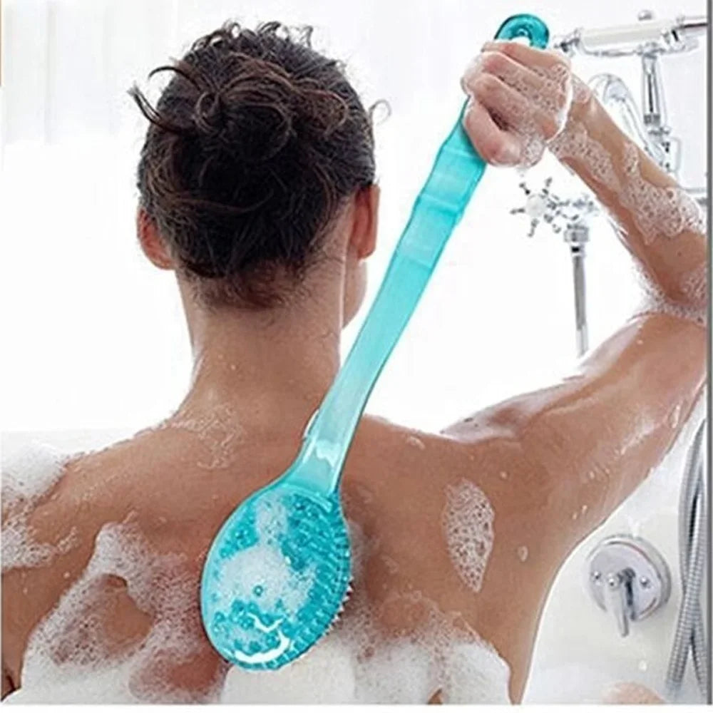 Cepillo de baño de mango largo y suave para la espalda, cepillos de ducha con mango, masajeador exfoliante para la piel, cepillo de baño para exfoliación