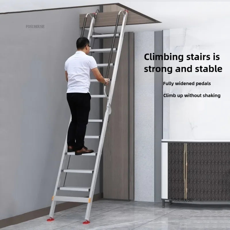 Portable Folding Ladder Household Aluminum Alloy Ladders Straight Ladder Home Furniture Escalator Mobile Climbing Stairs y