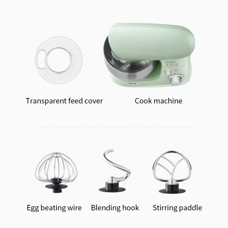 Máquina de Cocina Multifuncional 2026, Amasadora de Masa Pequeña de 3-5 Litros, Batidora de Huevos Eléctrica Automática para el Hogar