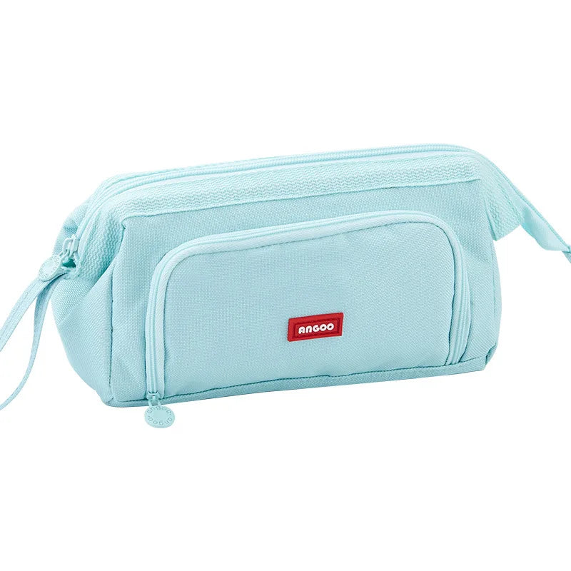 Estuche grande para lápices, bolsa para bolígrafos de gran capacidad, doble ventana, bolsas escolares para niños, material escolar, papelería, regalo