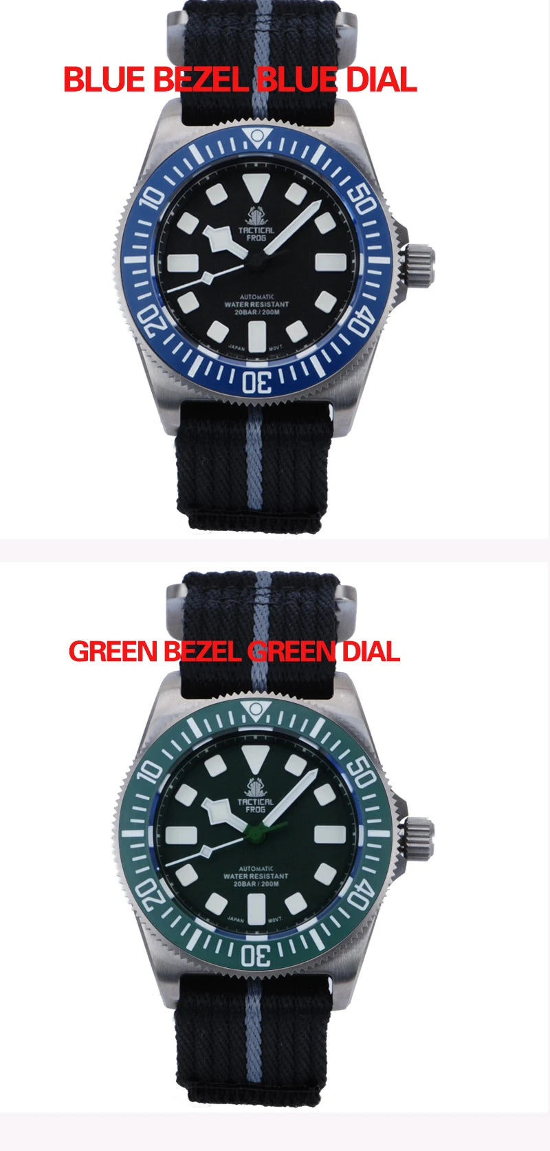 Reloj de buceo táctico Frog FXD V4 de titanio resistente al agua hasta 200M para hombre, movimiento NH35 de 42mm, BGW-9 de zafiro mecánico automático luminoso